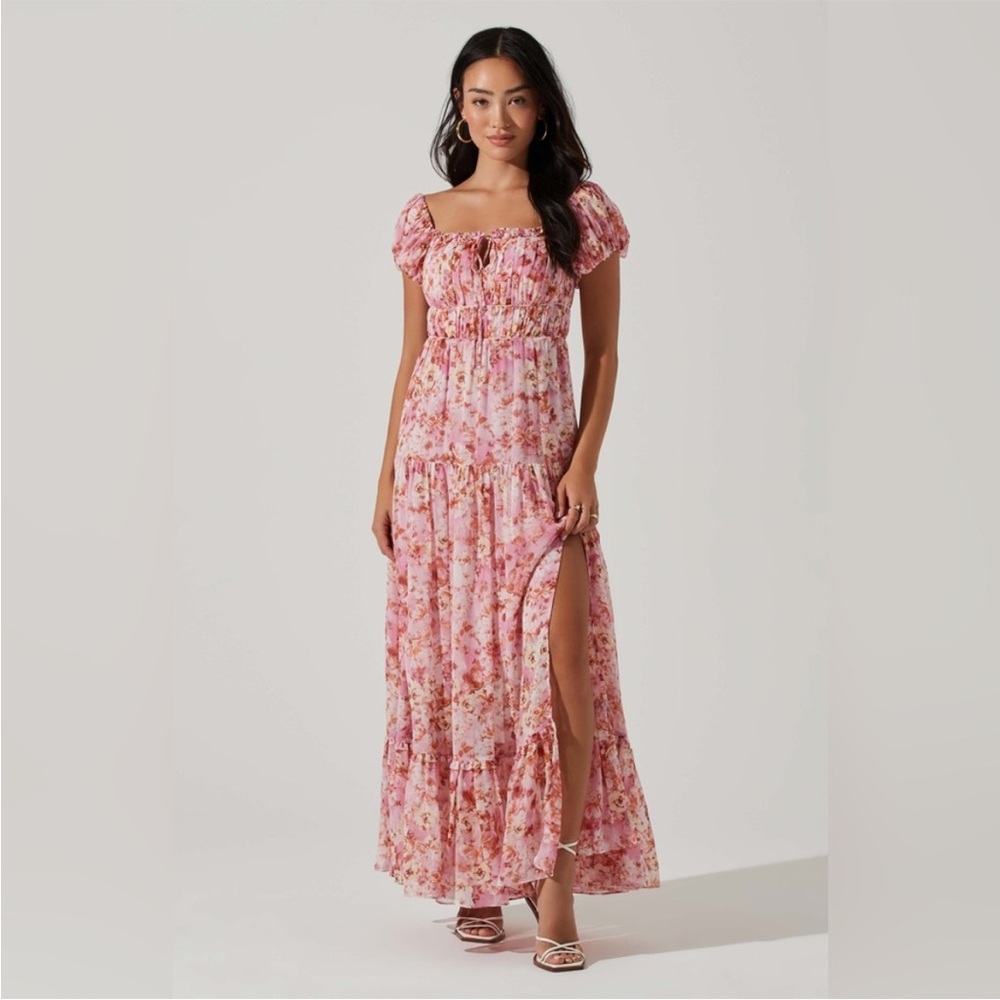 Astr Pink Floral Maxi Dress